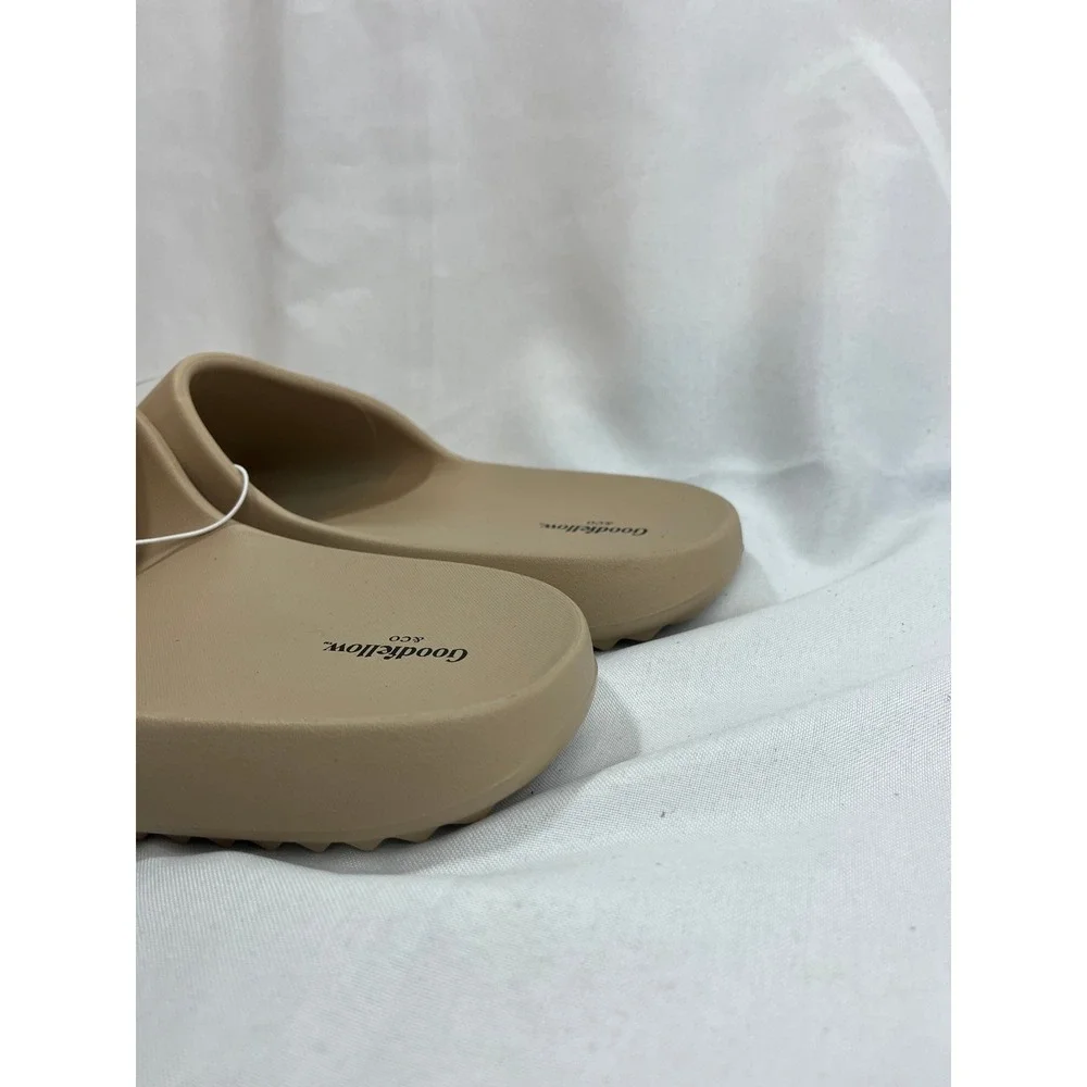 Goodfellow & Co Mens Slide Sandals Tan Beige Foam Comfort Pool Shoes Size 10 NEW